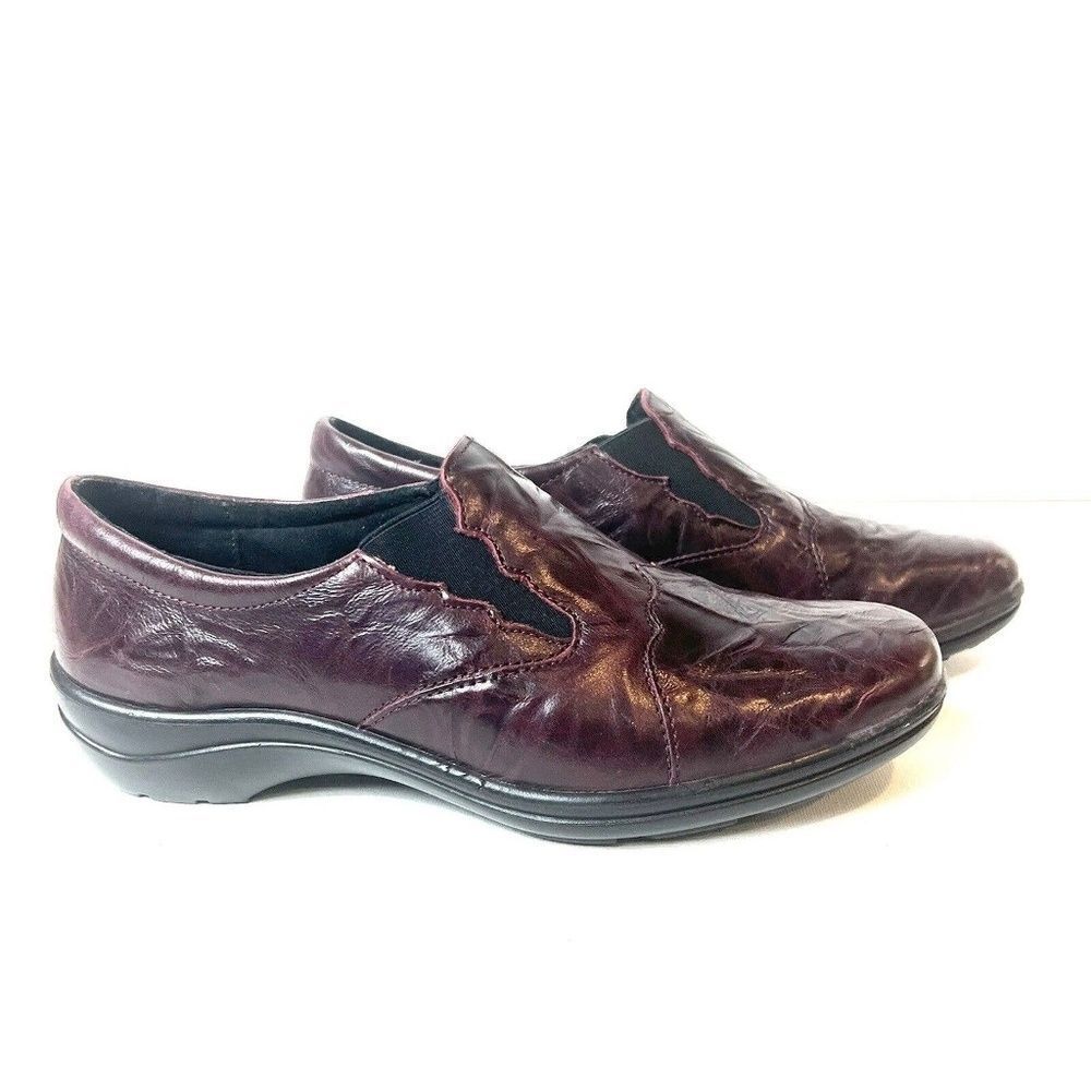 Romika Cassie 2 Burgundy Textured Leather Slip On Shoes Sz 42/ US 11